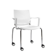 Silla Atenea Dile Office blanca con ruedas