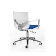 Silla Atenea Dile Office para oficina con ruedas y respaldo blanco