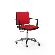 Silla Atenea con ruedas y tapizado rojo Dile Office 