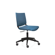 Silla Atenea Dile Office para oficina en azul con base negra