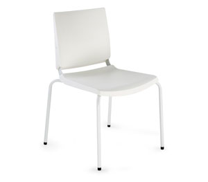 Silla de oficina con base de cuatro ruedas patasen color blanco Atenea de Dile Office