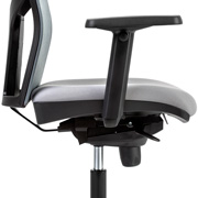 Brazos de silla de oficina con respaldo ergonómico en gris