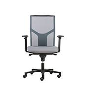 Silla de oficina con respaldo ergonómico en gris