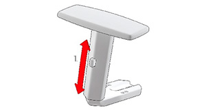 Brazos blancos elevables y regulables en altura para silla ergonómica de oficina Atika