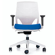 Silla de oficina blanca y azul juvenil eFit Actiu