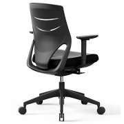 Silla de oficina de diseo eFit Actiu con respaldo ergonómico de poliamida negra y asiento tapizado en color negro en stock para envío rápido