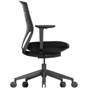 Silla de oficina de diseo eFit Actiu con respaldo ergonómico de poliamida negra y asiento tapizado en color negro en stock para envío rápido