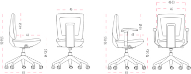 Medidas de la silla Ergos de Actiu