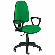 Silla Fast Ergo de Dile Office con reposabrazos tapizada en verde
