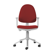 Silla Flax de Dile Office tapizada en rojo burdeos