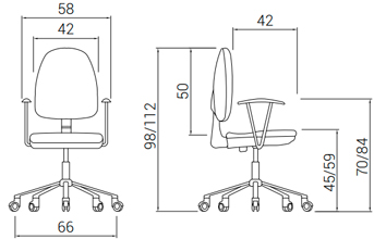 Medidas de la silla Flax de Dile Office con respaldo alto