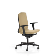 Silla Flexa de Dile Office tapizada en beige arena