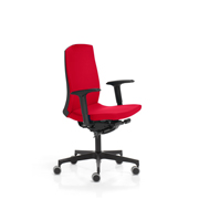 Silla Flexa de Dile Office tapizada en rojo bermellón