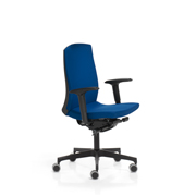 Silla Flexa de Dile Office tapizada en azul con reposacabezas