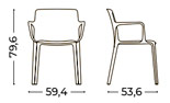 Medidas de la silla Fluit con brazos