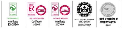 Sellos de certificación ecológica de la silla TNK Flex de Actiu