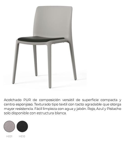 Silla Fluit con asiento acolchado