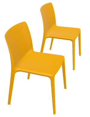 Silla de diseño Fluit de Actiu en amarillo mostaza