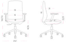 Medidas de la silla Idonia con cabecero de Actiu