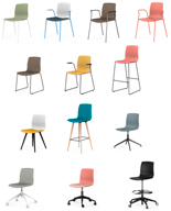 Hasta 13 configuraciones diferentes de silla Noom de Actiu