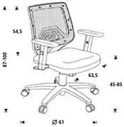 Medidas de la silla de oficina Rocada RD-936