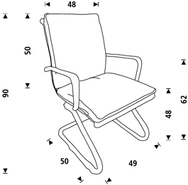 Medidas de la silla de oficina Rocada RD-985