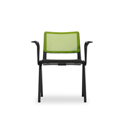 Silla Reload de Dile Office con brazos y respaldo de malla verde