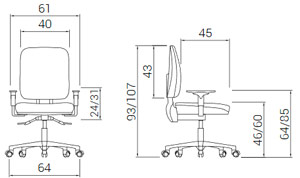 Medidas de la silla Signo de Dile Office