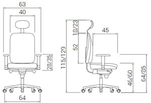 Medidas de la silla Signo de Dile Office