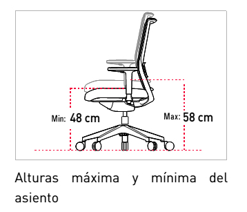 Altura máxima y mínima regulables para la silla Stay