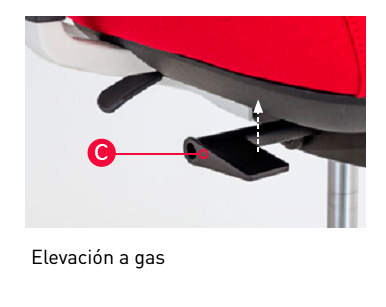 Altura regulable con levación a gas en la silla eFit