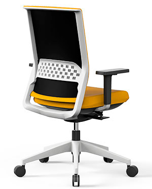 Silla de oficina con asiento tapizado en amarillo para envío rápido Stay Actiu