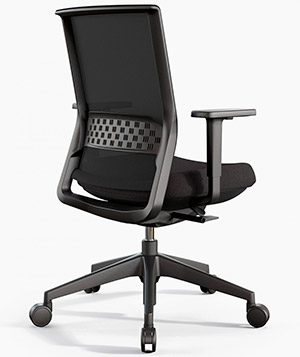 Silla de oficina con respaldo ergonómico y asiento tapizados en tela negra para envío rápido Stay Actiu