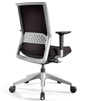 Silla de oficina con respaldo ergonómico y asiento tapizados en tela negra para envío rápido Stay Actiu