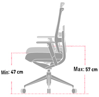 Altura máxima y mínima regulables para la silla TNK