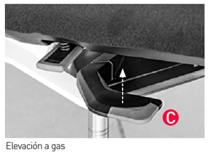 Altura regulable con levación a gas en la silla TNK