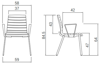 Medidas de la silla Top de Dile Office confidente