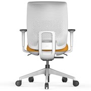 Silla ergonómica blanca y amarilla Trim de Actiu para oficina