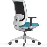 Silla ergonómica en blanco y turquesa Trim de Actiu para oficina