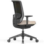 Silla ergonómica en negro y beige arena Trim de Actiu para oficina