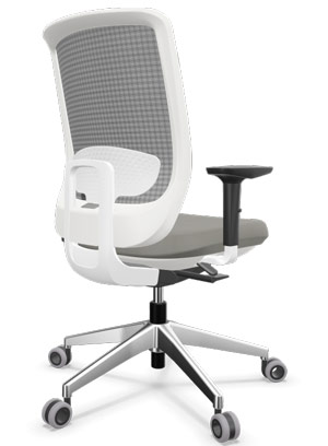 Silla de oficina con asiento tapizado y respaldo con tejido técnico de malla transpirable Trim Actiu