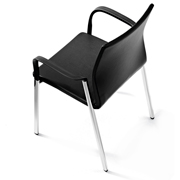 Silla confidente en negro con pata de metal Uma Actiu