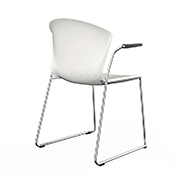 Silla de oficina apilable en blanco