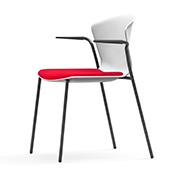 Silla de oficina con asiento rojo