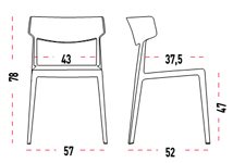 Medidas de la silla Wing con cabecero de Actiu