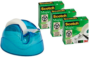 Cintas adhesivas invisibles Scotch con portarrollos azul translúcido