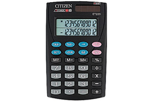 Calculadora de bolsillo de 12 dígitos Citizen ET-220