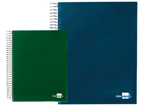 Libreta encuadernada con espiral tamaño DIN-A4 y DIN-A5 Liderpapel forrada con Geltex