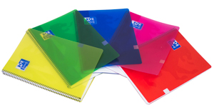 Cuaderno de espiral cuadriculado Oxford Classic School de 80 hojas de 90 gramos con portada y contraportada de plástico tamaño folio
