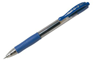 Bolígrafo retráctil con tinta de gel Pilot G-2 negro, azul y rojo